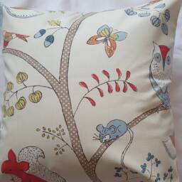 Woodland Multicoloured Cotton Cushion Cover/Pillow - thumbnail 2