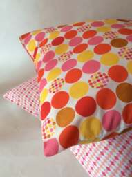 Pink Multico Pea Cushion Cover - thumbnail 1