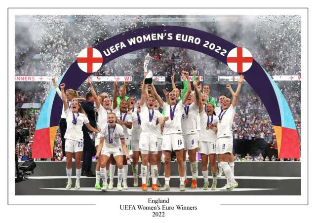 England Women Euro 2022 Winners Poster Print Gift Souvenir A4/A3 A3+ - image 1