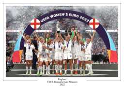 England Women Euro 2022 Winners Poster Print Gift Souvenir A4/A3 A3+ - thumbnail 1