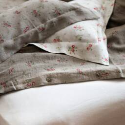 Off-White Fitted Pure Linen Bed Sheet With Rubber Band - thumbnail 2