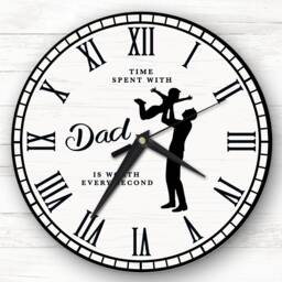 Father Lifting Son Silhouette Personalised Gift Clock