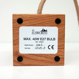 "Contemporary/Industrial Retro Oak Table Desk Lamp With Led Bulb & ""Old Rope" - thumbnail 4