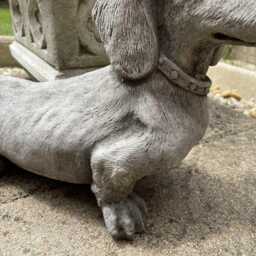 Standing Dachshund Stone Statue -Reconstituted Puppy Dog Outdoor Garden Ornament - thumbnail 3