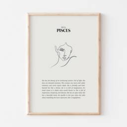 She Is Pisces Print, Zodiac Gift, Astrology Star Sign Wall Art Poster, Gift For Her - thumbnail 2