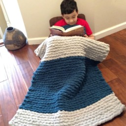 Chunky Chenille Block Colored Blanket - thumbnail 3