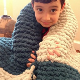 Chunky Chenille Block Colored Blanket - thumbnail 4