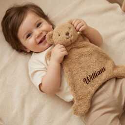 Personalized Baby Lovey With Name, Embroidered Plush Security Blanket, Comfort Toy Gift, Baby Gifts - thumbnail 1