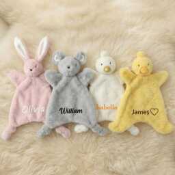 Personalized Baby Lovey With Name, Embroidered Plush Security Blanket, Comfort Toy Gift, Baby Gifts - thumbnail 3