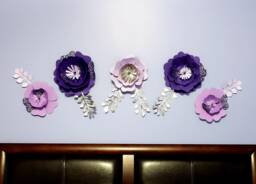 Paper Flowers/ Paper Flower Backdrop/ Bedroom Decoration/Nursery Wall - thumbnail 1