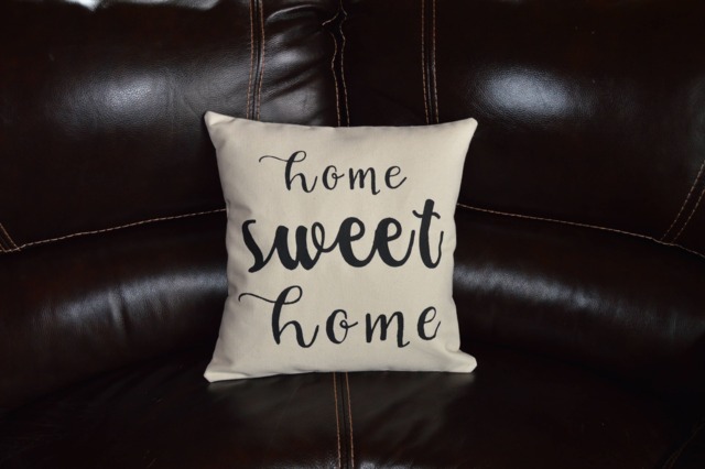 Hand Painted Home Sweet Pillow, Custom Housewarming Gift - image 1