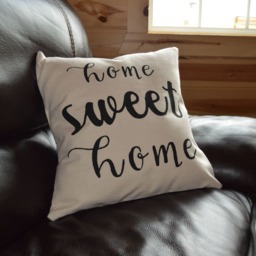 Hand Painted Home Sweet Pillow, Custom Housewarming Gift - thumbnail 2