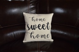 Hand Painted Home Sweet Pillow, Custom Housewarming Gift - thumbnail 1