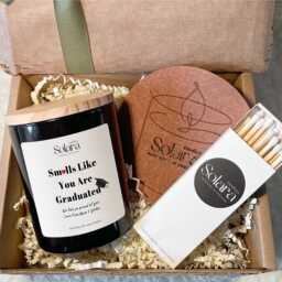 Personalised Graduation Scented Candle University Leavers Gift, Soy Wax Candle - thumbnail 1