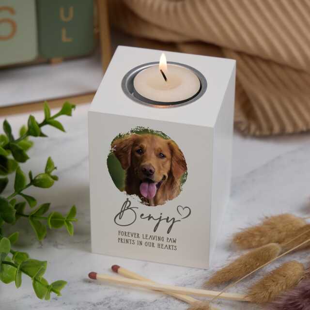 Personalised Pet Memorial Photo Candle Tealight Holder - image 1