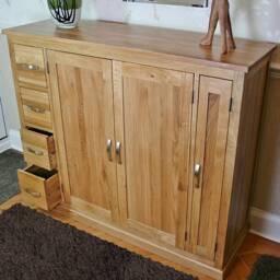 Solid Oak Extra Large Shoe Cupboard 901