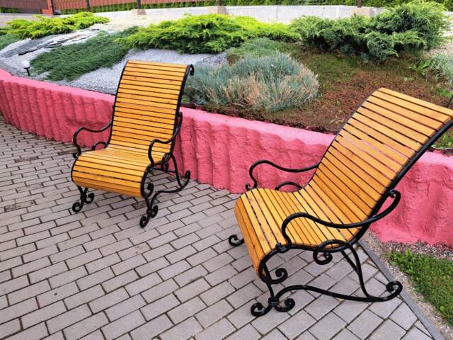Forged Patio Chaise Longue. Wrought Iron Forged Chair, Wrought Stool, Garden Steel Lounge Unique Chair - image 1