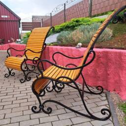 Forged Patio Chaise Longue. Wrought Iron Forged Chair, Wrought Stool, Garden Steel Lounge Unique Chair - thumbnail 3