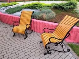 Forged Patio Chaise Longue. Wrought Iron Forged Chair, Wrought Stool, Garden Steel Lounge Unique Chair - thumbnail 1