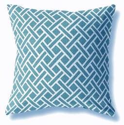 Outdoor Pillows Or Indoor Custom Cover - Blue Teal Peacock Green Sage Palm Designer Modern Multiple Sizes 18 X 18, 16X16, 20X20 - thumbnail 3