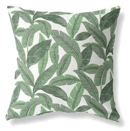 Outdoor Pillows Or Indoor Custom Cover - Blue Teal Peacock Green Sage Palm Designer Modern Multiple Sizes 18 X 18, 16X16, 20X20 - thumbnail 1