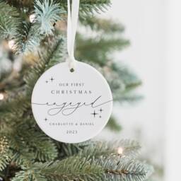 First Christmas Engaged Decoration - As Fiance Keepsake Bauble Gift Ceramic Ornament - thumbnail 3