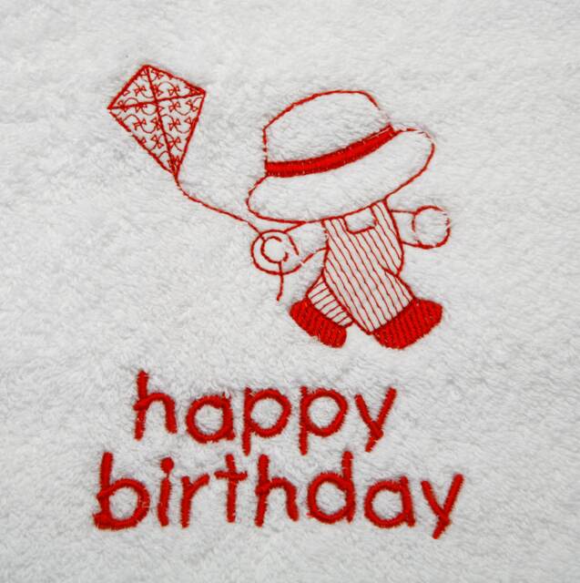 Personalized Kids Towel Embroidered Boy & Kite Design - image 1
