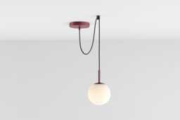 Zoe Ceiling Pendant Hanging Light Burgundy Red Kitchen Island Fixture Lamp Shade - thumbnail 1