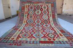 7x10 Kilim Tribal Rug, Afghan Chubi Flatweave Area Brand New Kilim, Maimana Oriental Turkmen Rug For Bedroom, Livingroom - thumbnail 1