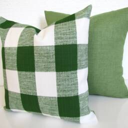 Green Buffalo Check Outdoor Pillows Green Check Outdoor Throw Pillow Covers Pillows 16 18 20x20 All Sizes - thumbnail 3
