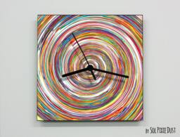 Colorful Round Abstract Seamless Pattern Wall Clock