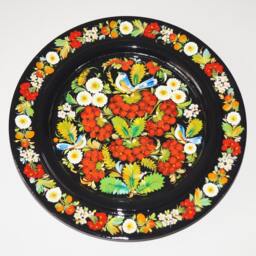 Wall Decor Plate Gift Idea For Mother Folk Art Wooden Hand Painted Ukrainian Petrykivka Decorative - thumbnail 4