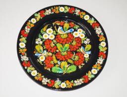 Wall Decor Plate Gift Idea For Mother Folk Art Wooden Hand Painted Ukrainian Petrykivka Decorative - thumbnail 1