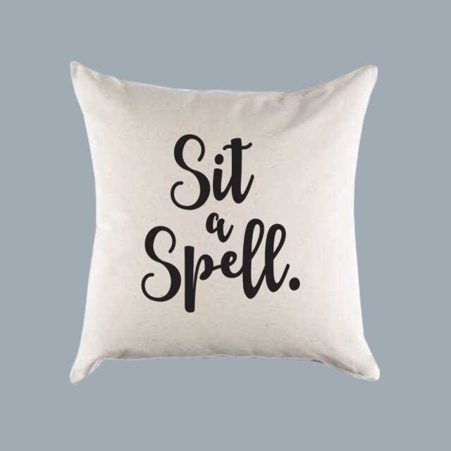 Sit A Spell Front Porch Canvas Pillow Or Cover - Home Throw Bedroom - image 1