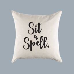 Sit A Spell Front Porch Canvas Pillow Or Cover - Home Throw Bedroom - thumbnail 1