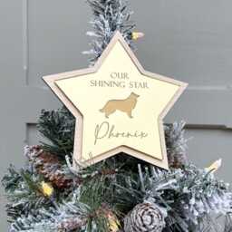 Dog Christmas Tree Topper - Personalised Memorial Star For Pet Remembrance Gift - thumbnail 3