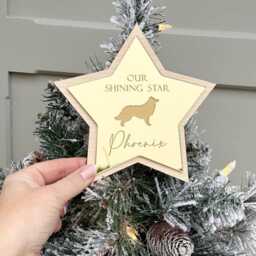 Dog Christmas Tree Topper - Personalised Memorial Star For Pet Remembrance Gift - thumbnail 2