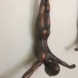 3 Piece Diving Sculpture Wall Art Gift For Home Decor Interior Design Man Contemporary Artwork Bronze Antique - thumbnail 2