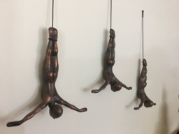 3 Piece Diving Sculpture Wall Art Gift For Home Decor Interior Design Man Contemporary Artwork Bronze Antique