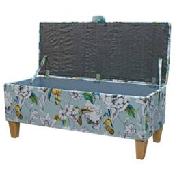 Duck Egg Bench With Storage - Tropical Bird Ottoman Handmade in Britain - thumbnail 3