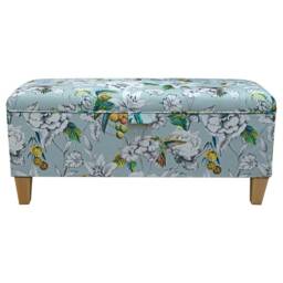 Duck Egg Bench With Storage - Tropical Bird Ottoman Handmade in Britain - thumbnail 2