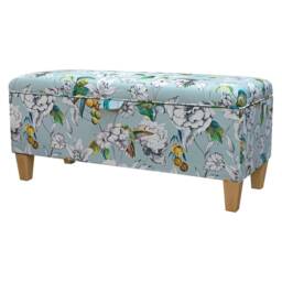 Duck Egg Bench With Storage - Tropical Bird Ottoman Handmade in Britain - thumbnail 1