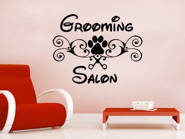 Grooming Salon Wall Decal Animals Vinyl Sticker Decals Petshop Dog Scissors Comb Decor Art Logo Design Interior C146 - image 1