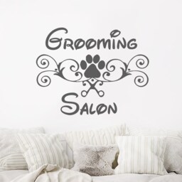 Grooming Salon Wall Decal Animals Vinyl Sticker Decals Petshop Dog Scissors Comb Decor Art Logo Design Interior C146 - thumbnail 2