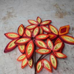 Fall Leaves Paper Quilling Wall Art Orange Yellow Autumn Decor - thumbnail 4