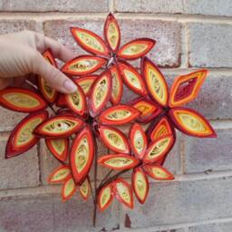 Fall Leaves Paper Quilling Wall Art Orange Yellow Autumn Decor - thumbnail 2