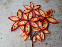 Fall Leaves Paper Quilling Wall Art Orange Yellow Autumn Decor - thumbnail 1