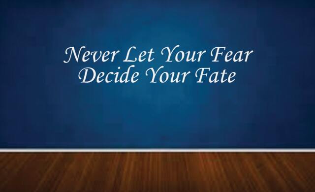 "Never Let Your Fear Decide Fate, Wall Decor Vinyl Decal Gym Workout Motivation Quote 11""x44" - image 1