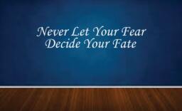 "Never Let Your Fear Decide Fate, Wall Decor Vinyl Decal Gym Workout Motivation Quote 11""x44" - thumbnail 1