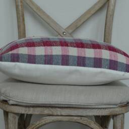 14x20 Lumbar The Widow's Mite Project Spring Collection Pink & Grey Plaid Pillow Cover - thumbnail 3